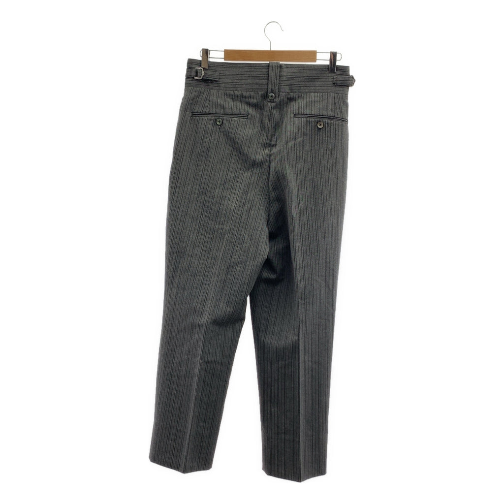 NEAT / ニート | DIRECTORS BELTLESS ウール混 ストライプ サイドアジャスター ベルトレス トラウザー パンツ | M | グレー | メンズ