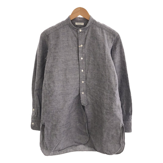 【美品】  sus-sous / シュス | RAF officer shirt / コットン リネン バンドカラー オフィサーシャツ | 3 | ネイビー | メンズ