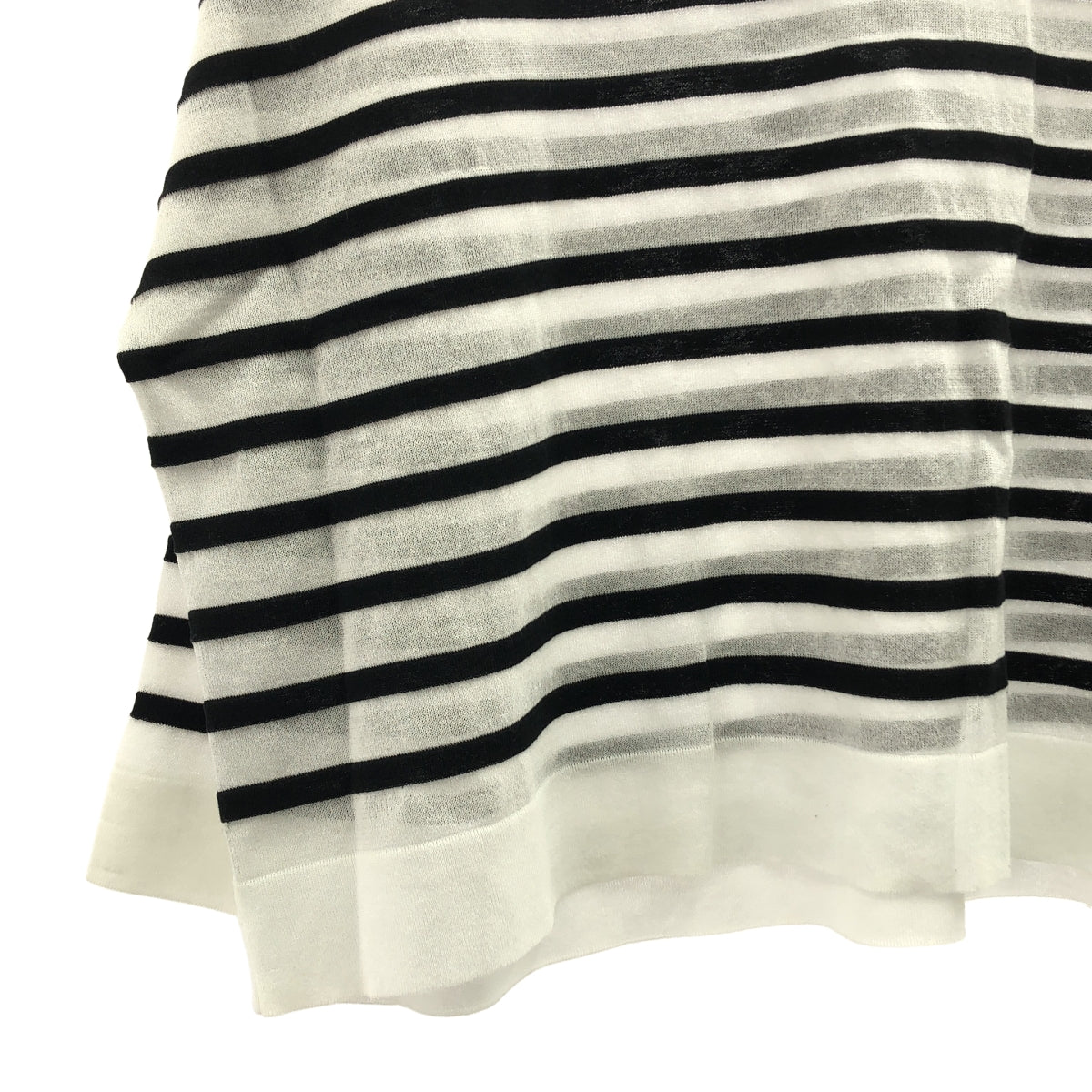 Traditional Weatherwear / トラディショナルウェザーウェア | BMB KNIT SHEER / シアーボーダーニットプルオーバー | S | ブラック/ホワイト | レディース