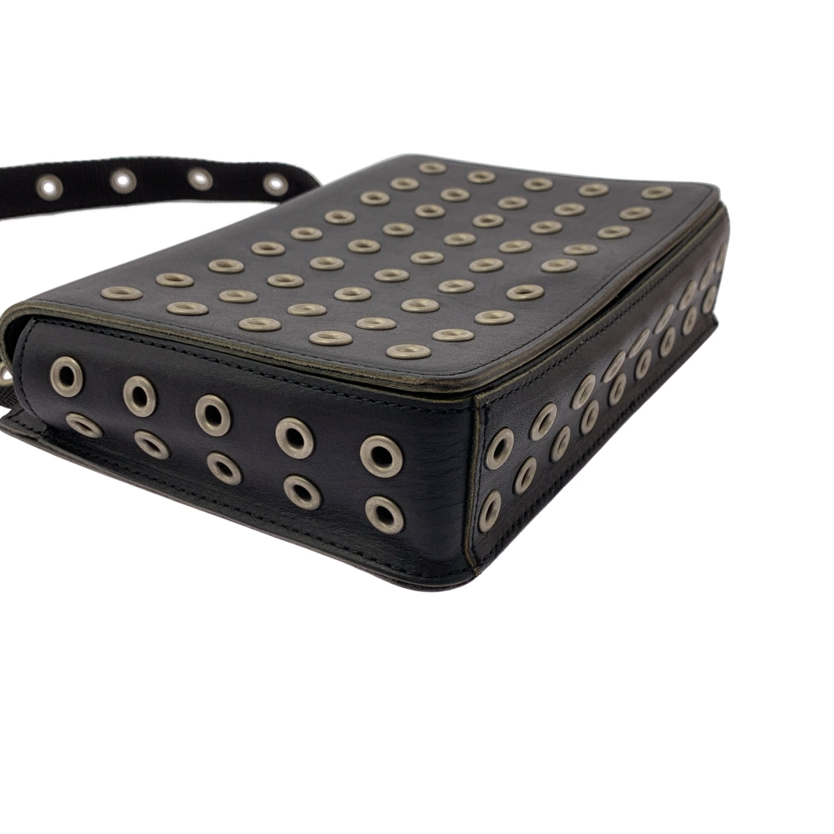 COMME des GARÇONS | 皮革翻蓋尼龍肩包 | 黑色 | 女款