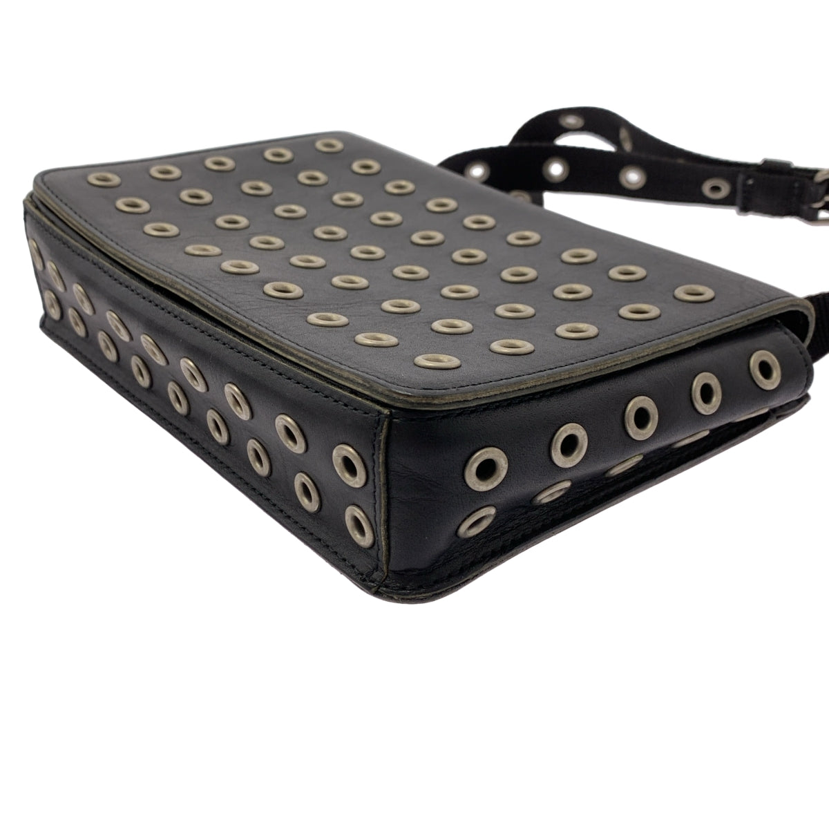 COMME des GARÇONS | 皮革翻蓋尼龍肩包 | 黑色 | 女款