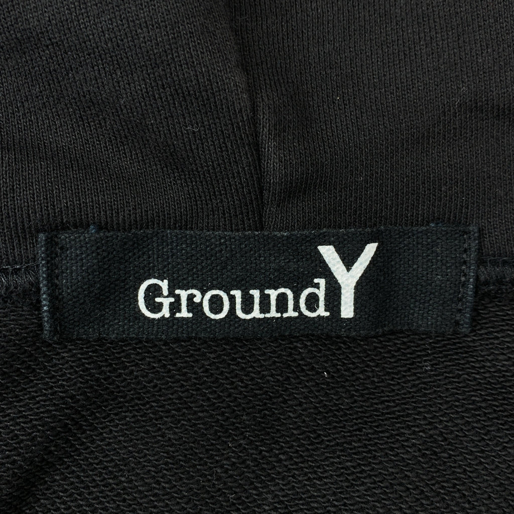 Ground Y / 그라운드 와이 | 오버 실루엣 로고 풀 Zip 스웨트 후디 | 4 | 블랙 | 남성