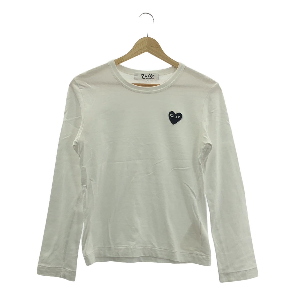 PLAY COMME des GARCONS / 플레이콤 데 갤슨 | 2022 | 하트 자수 긴팔 T 셔츠 컷소우 | M | 화이트 | 여성