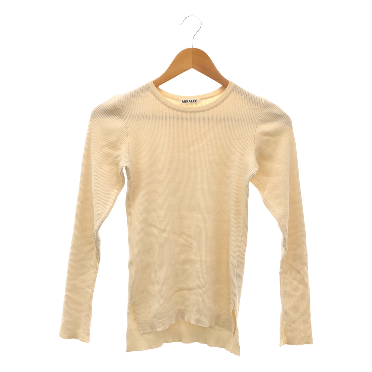 AURALEE | Ribbed crew neck knit | 1 | Women's