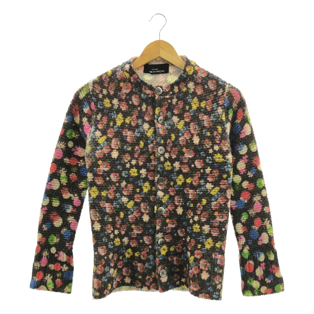 COMME des GARÇONS | 經編布料2002秋冬 |羊毛全印花針織開襟衫 |