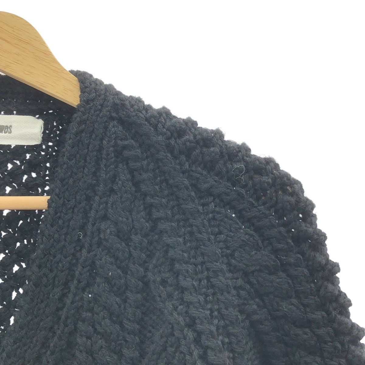 [狀況極佳] NOWOS | 羊毛粗線阿蘭針織開襟衫 | 黑色 | 女款