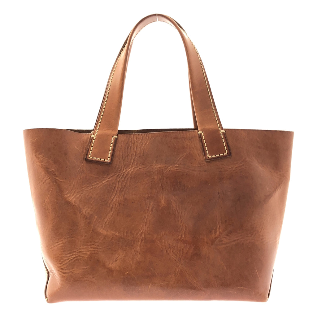 genten / 겐텐 | AMANO 아마노 가죽 토트 백 M 이너 파우치 포함 | 브라운 |