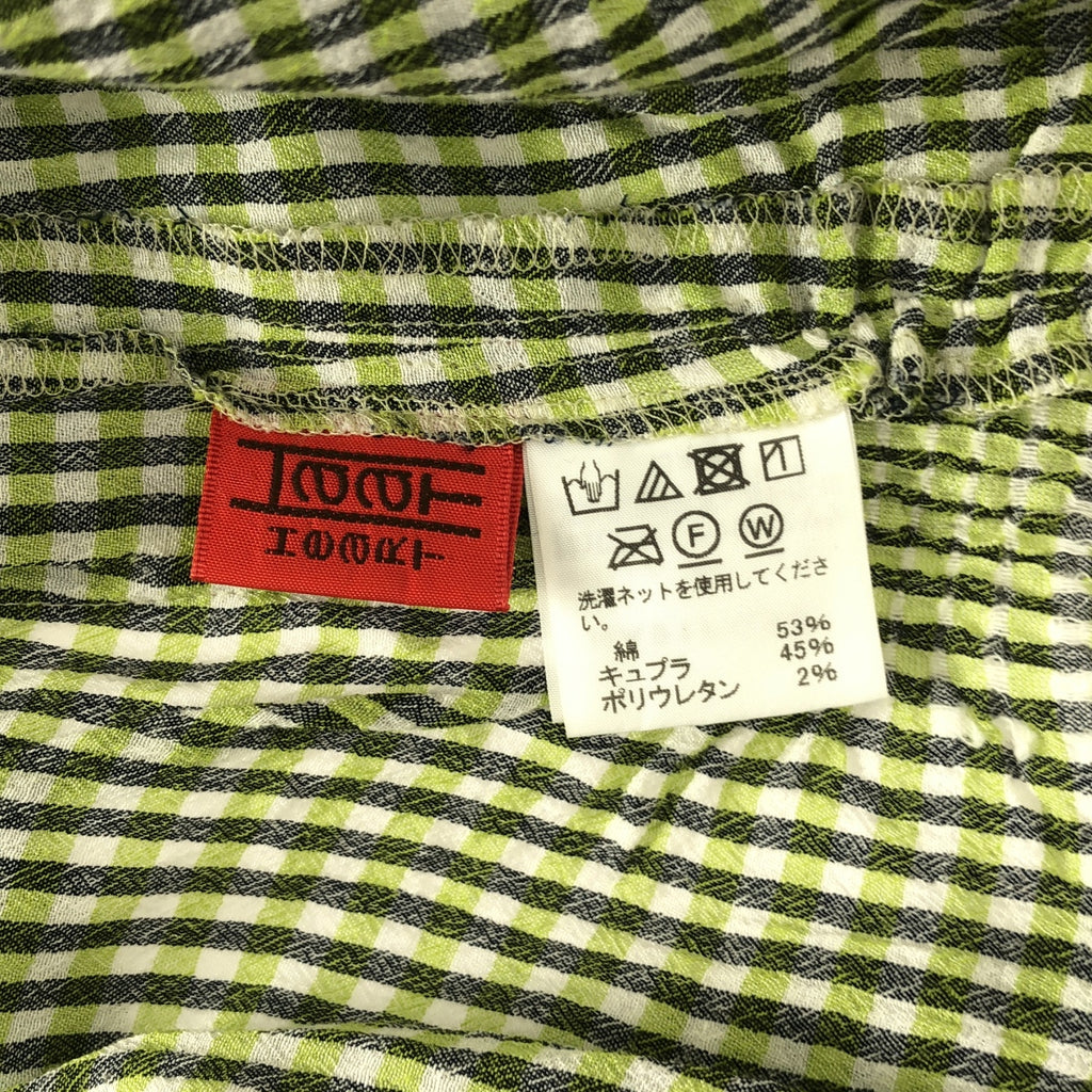 HaaT ISSEY MIYAKE / ハートイッセイミヤケ | 2019SS | コットン スタンドカラー チェック ギャザー シャツコート | 2 | レディース