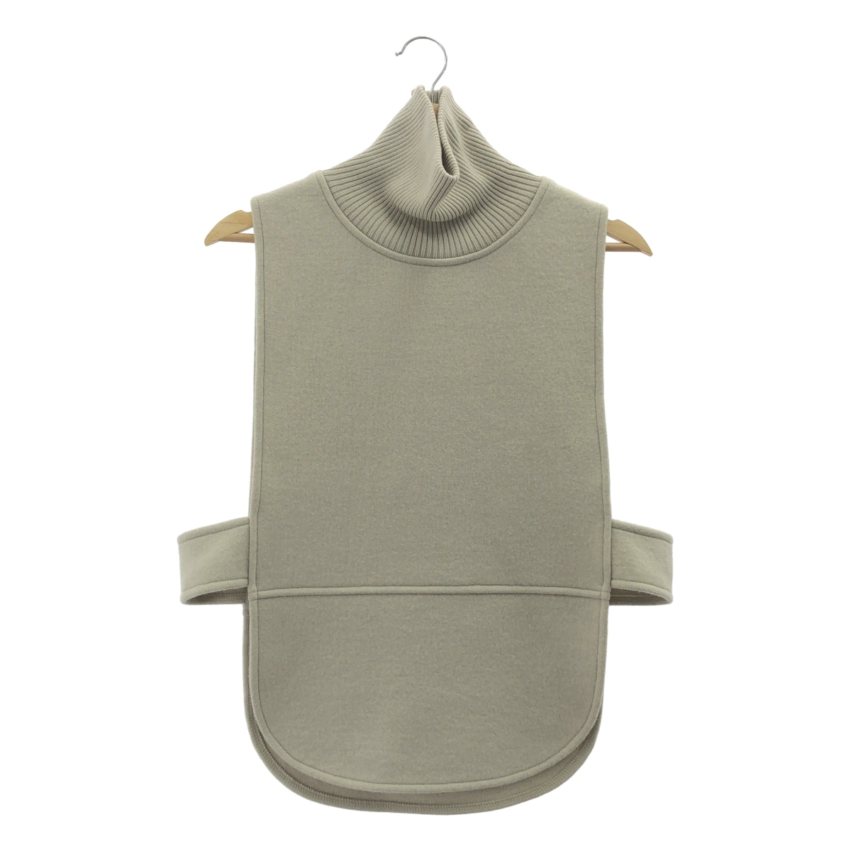[全新] 棕褐色 | 羊毛高領背心 | F尺碼 | 米色 | 女款