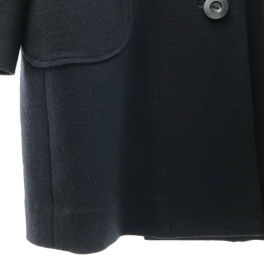 Sarahwear / サラウェア | ノーカラー ロングジャケット | ダークネイビー/アイボリー系 | レディース