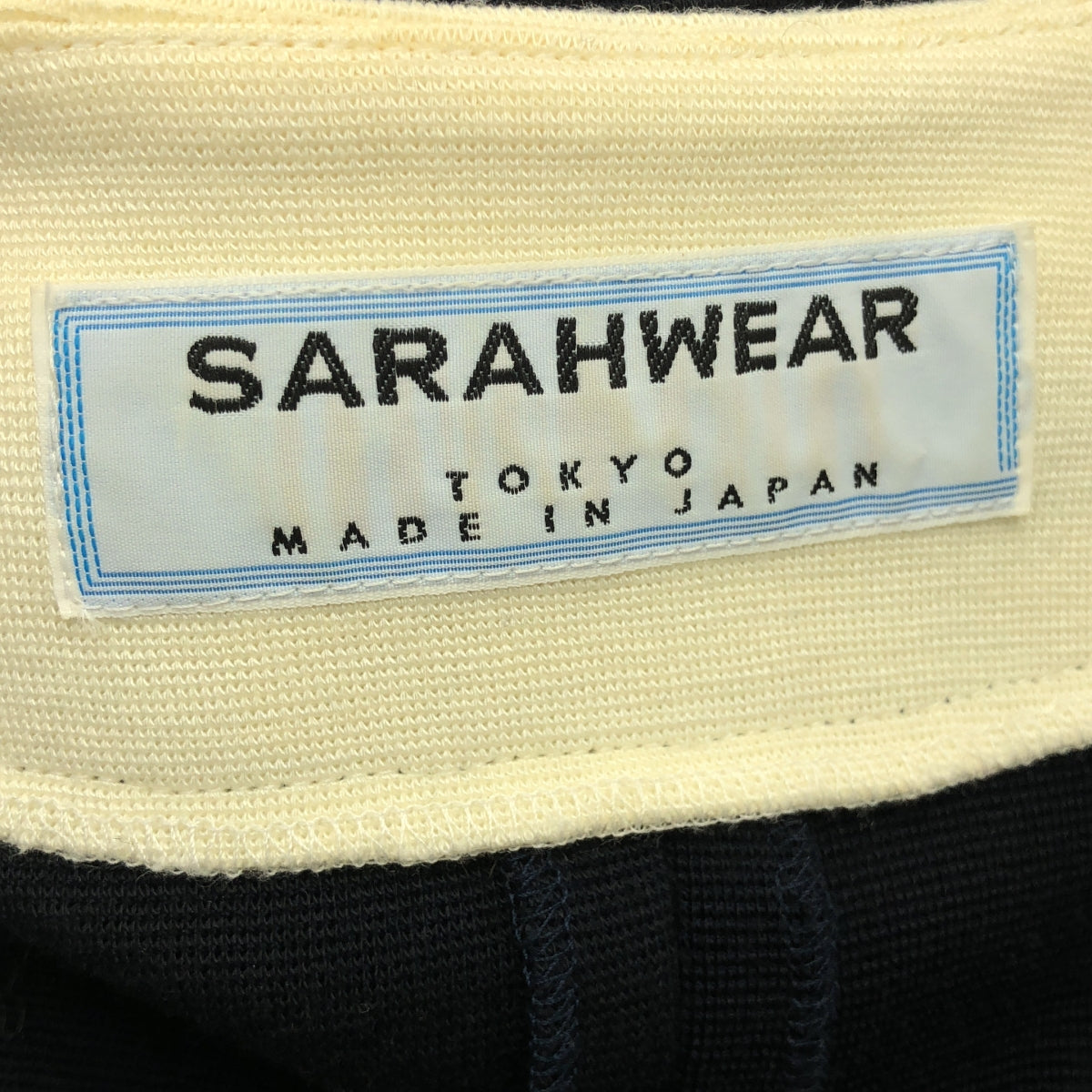 Sarahwear / サラウェア | ノーカラー ロングジャケット | ダークネイビー/アイボリー系 | レディース