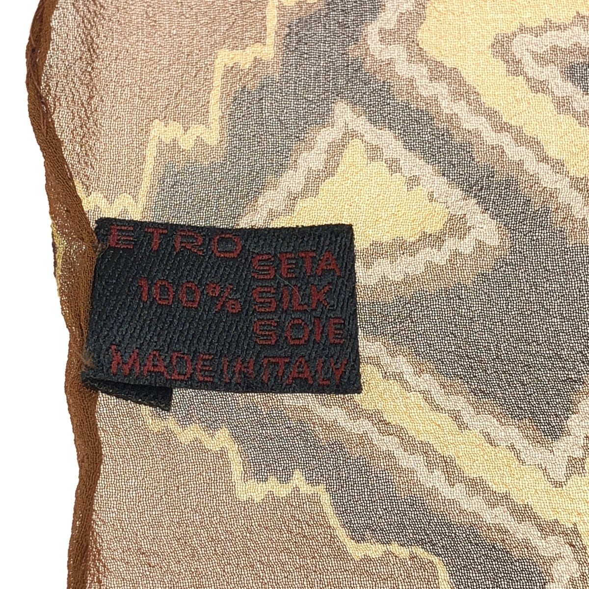 ETRO | 100% 絲質全印花大披肩 | 棕色