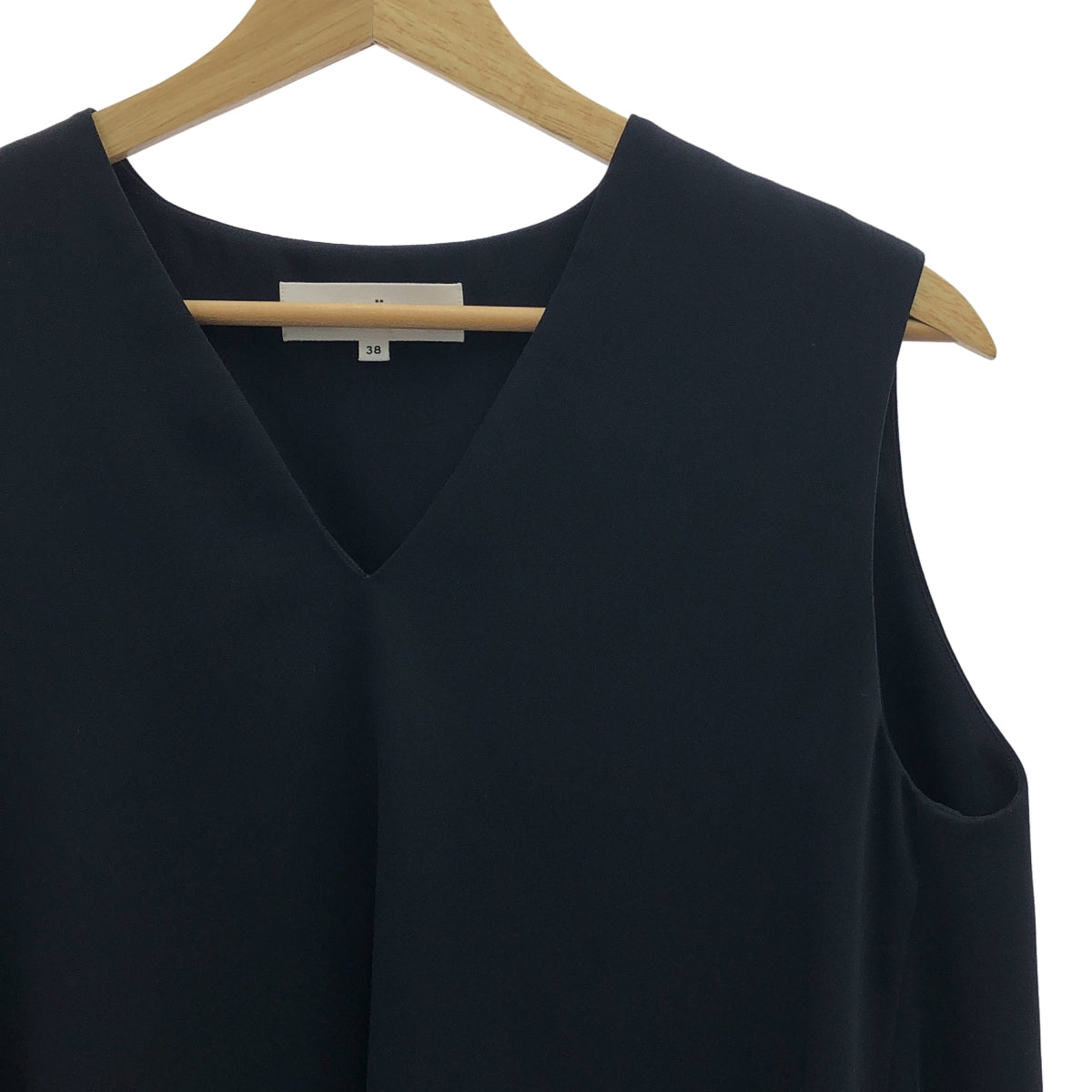 ENFOLD | 聚酯布不對稱無袖襯衫 | 38碼 | 海軍藍 | 女款