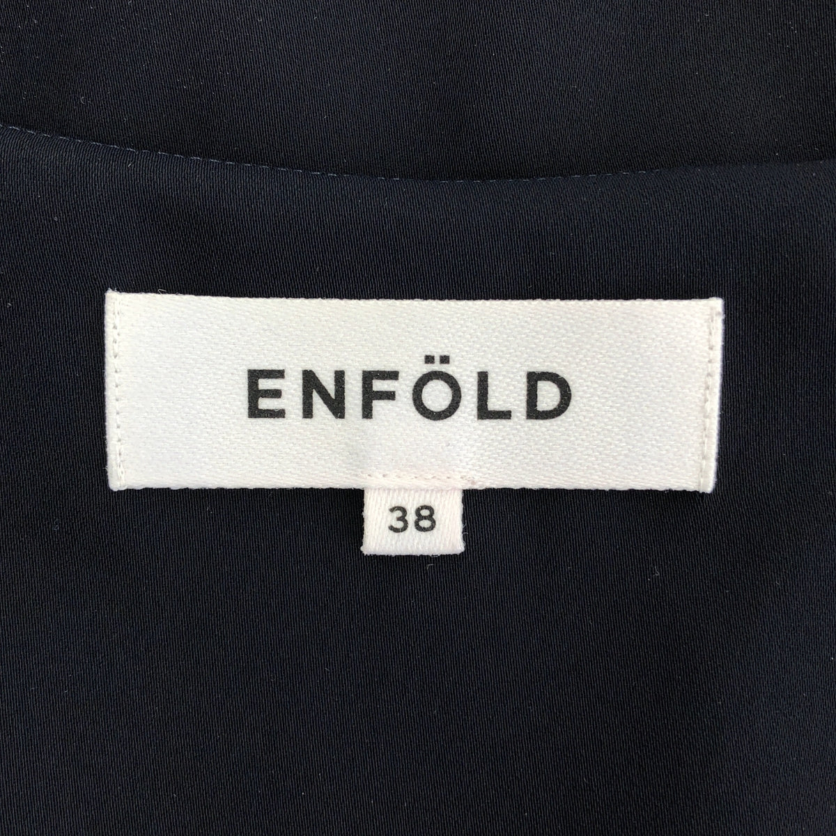 ENFOLD | 聚酯布不對稱無袖襯衫 | 38碼 | 海軍藍 | 女款