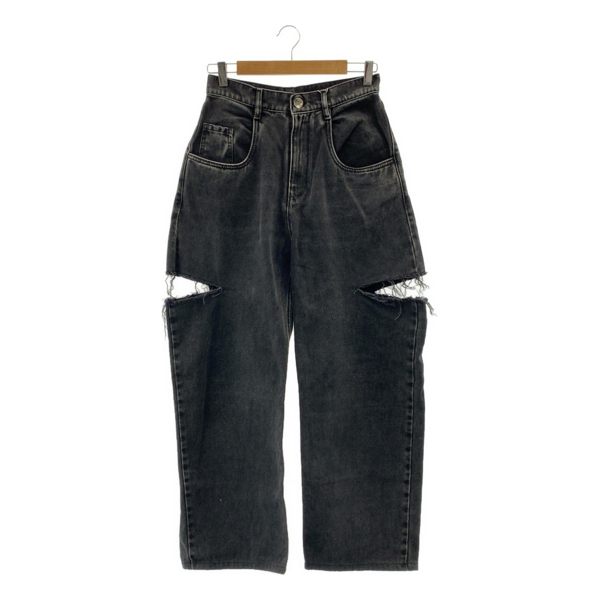 Maison Margiela / 메종 마르제라 | 2024AW | PANTS 5 POCKETS / 슬래시 디테일 블랙 데님 팬츠 | 42 |