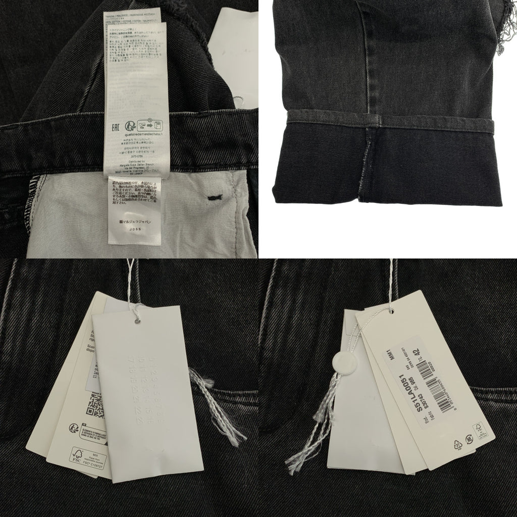 Maison Margiela / メゾンマルジェラ | 2024AW | PANTS 5 POCKETS / スラッシュディテール ブラックデニム パンツ | 42 | レディース