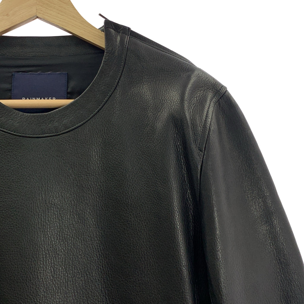 RAINMAKER / 레인 메이커 | 카우레자 사이드 Zip 크루 넥 풀오버 재킷 | 46 | 남성