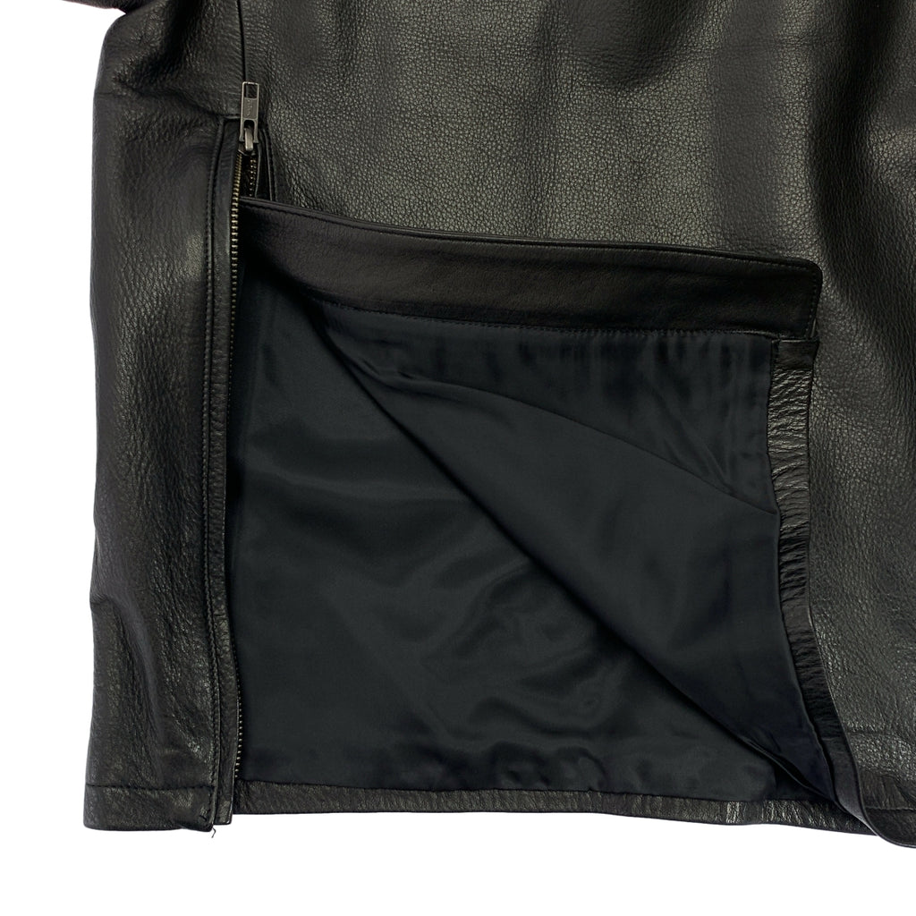 RAINMAKER / 레인 메이커 | 카우레자 사이드 Zip 크루 넥 풀오버 재킷 | 46 | 남성