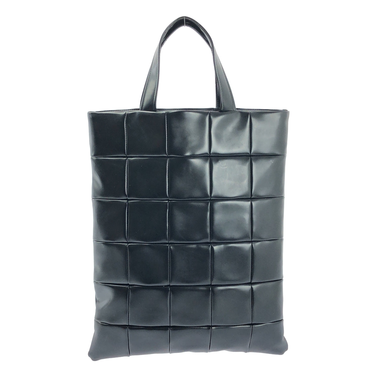 [狀況良好] BLACK COMME des GARÇONS | 2016 春夏 |人造皮革方形絎縫手提袋| SHOPBOP黑色|男士