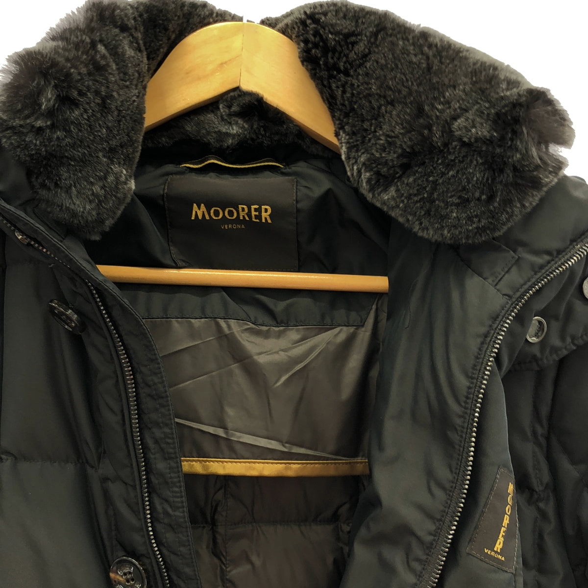 MooRER / MooRER | BARONI-KM Nylon Rabbit Fur Down Jacket | 46 | Men's