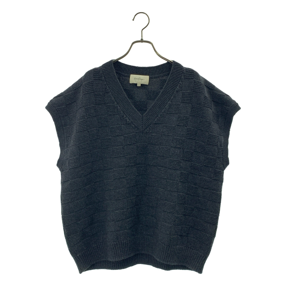 Second Layer / セカンドレイヤー | ブロックチェック Vネック ニットベスト | L | メンズ