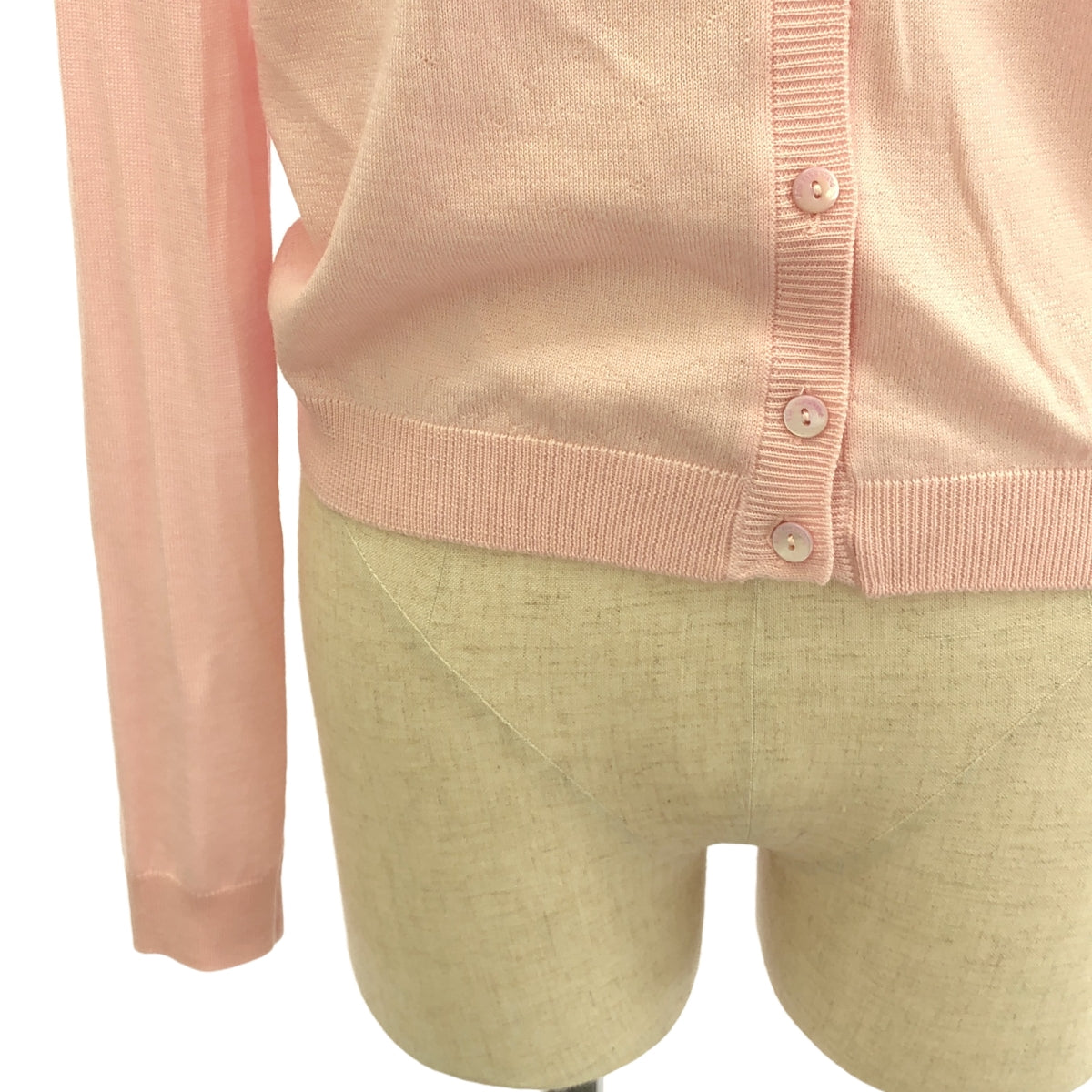 紅華倫天奴 |羊毛絲帶針織開襟衫 | M |粉紅色 |女性的