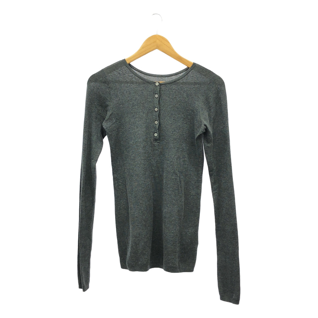 GOOD GRIEF / グッドグリーフ | HENLEY RIB KNIT TOP / リブニット | F | グレー | レディース