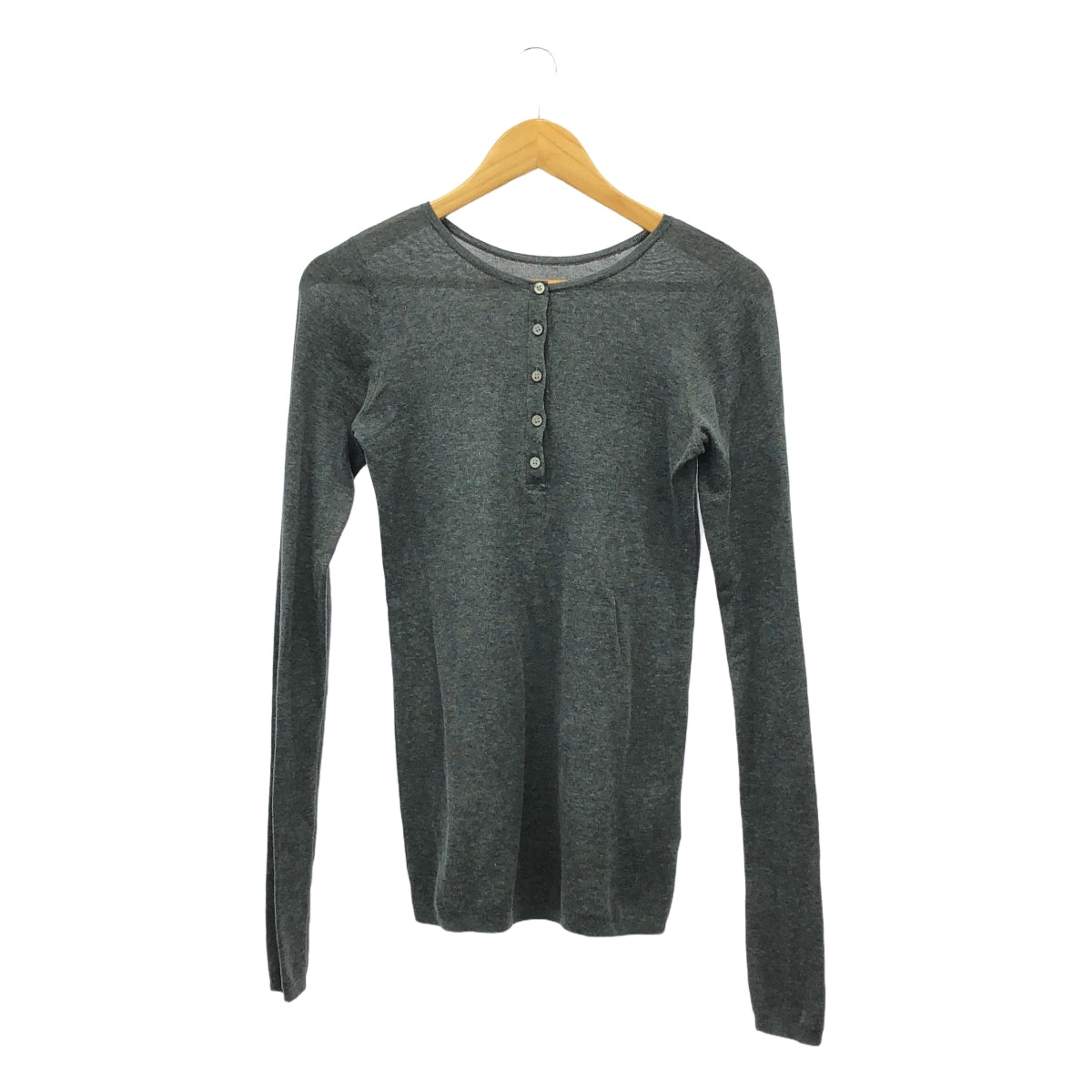 GOOD GRIEF / グッドグリーフ | HENLEY RIB KNIT TOP / リブニット | F | グレー | レディース