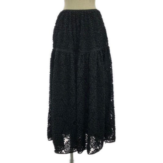 OBLI | 3D Flower Back Ribbon Skirt | 1 | Black | Women's