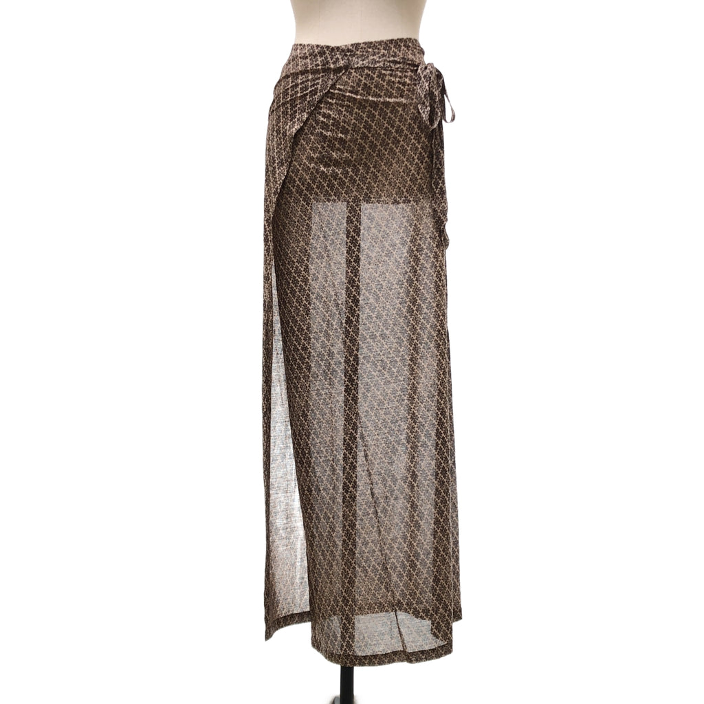DRIES VAN NOTEN / ドリスヴァンノッテン | シルク ラメ 総柄 ラップ ロングスカート | 38 | レディース