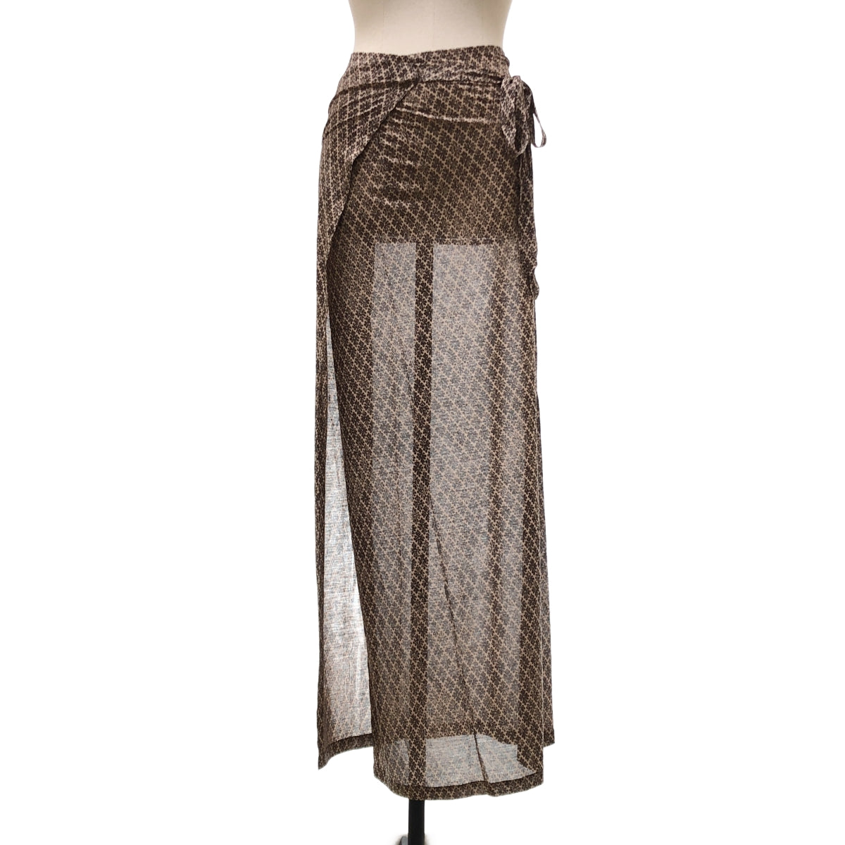 DRIES VAN NOTEN / ドリスヴァンノッテン | シルク ラメ 総柄 ラップ ロングスカート | 38 | レディース