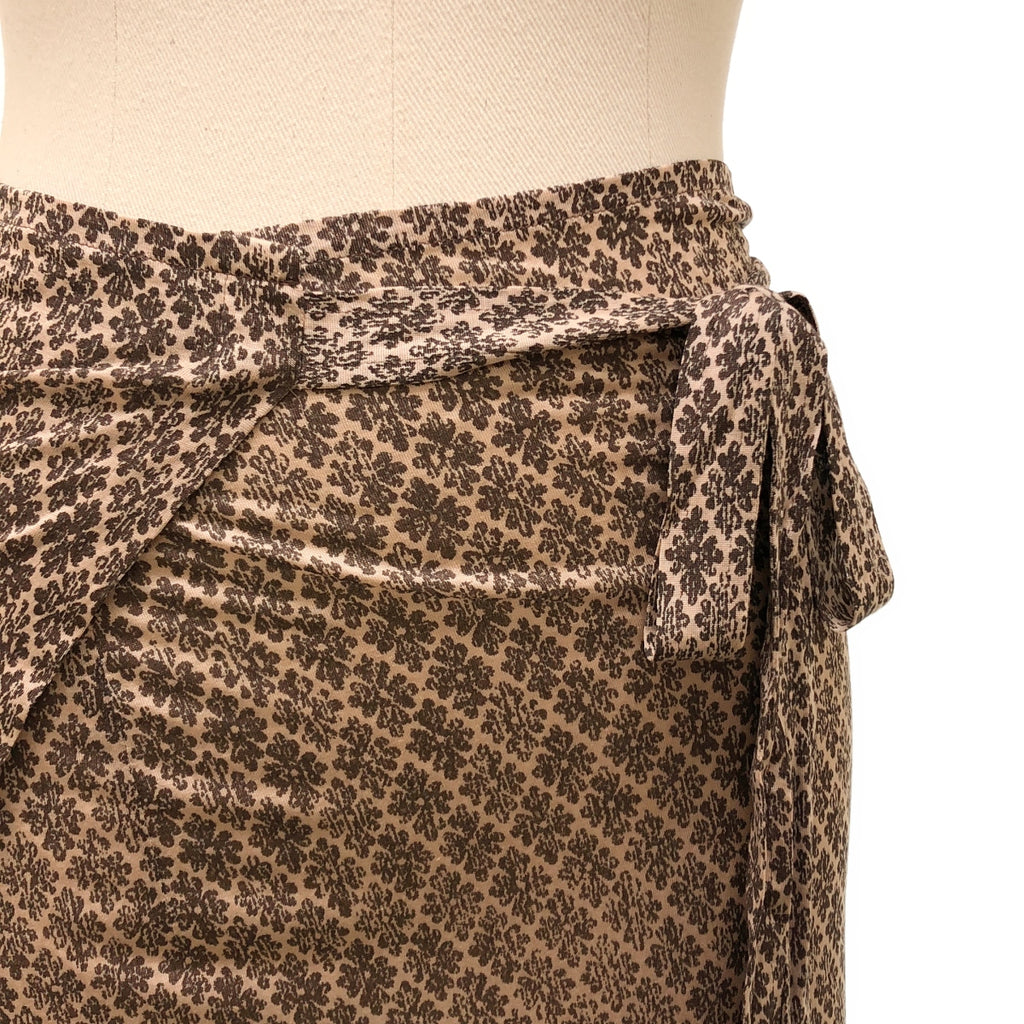 DRIES VAN NOTEN / ドリスヴァンノッテン | シルク ラメ 総柄 ラップ ロングスカート | 38 | レディース