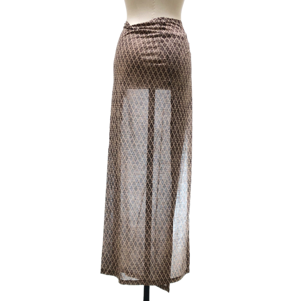 DRIES VAN NOTEN / ドリスヴァンノッテン | シルク ラメ 総柄 ラップ ロングスカート | 38 | レディース