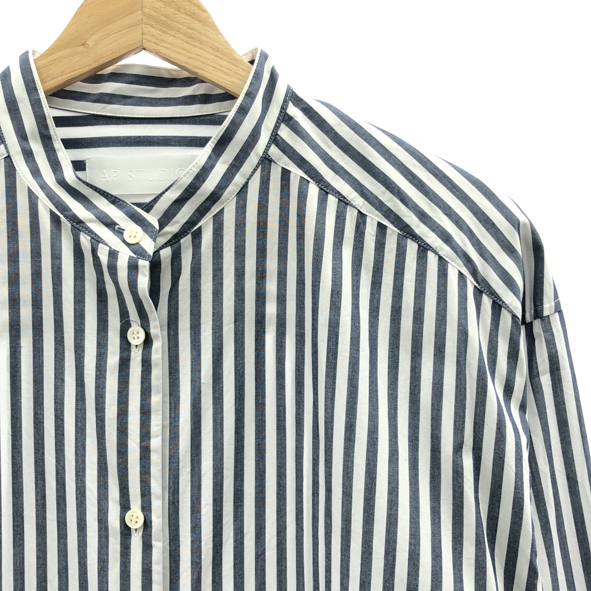 AP STUDIO / 에피 스튜디오 | 2023SS | block striped shirt dress 블록 스트라이프 셔츠 드레스 원피스 | 36 | 네이비 / 화이트 | 여성