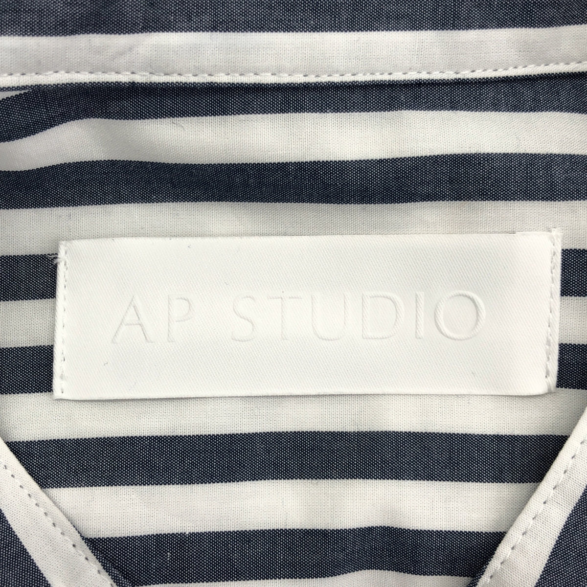 AP STUDIO / 에피 스튜디오 | 2023SS | block striped shirt dress 블록 스트라이프 셔츠 드레스 원피스 | 36 | 네이비 / 화이트 | 여성