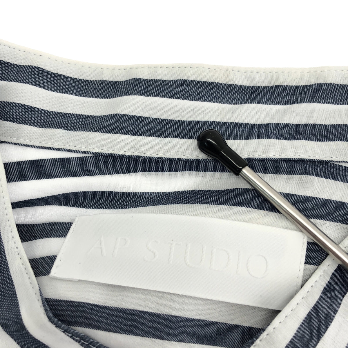AP STUDIO / エーピーストゥディオ | 2023SS | block striped shirt dress ブロックストライプ シャツ ドレス ワンピース | 36 | ネイビー / ホワイト | レディース