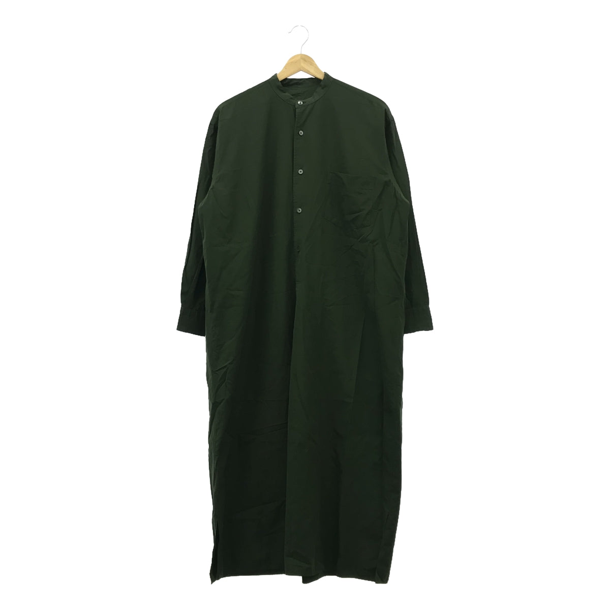 COMOLI | Band collar shirt dress | 0 | Khaki | Women's