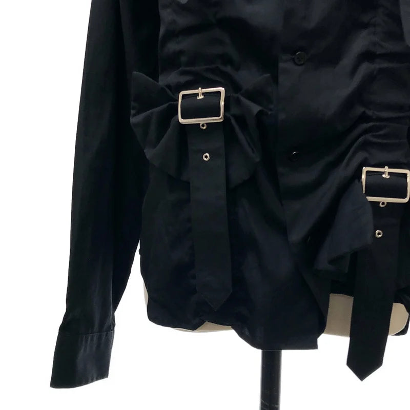 noir kei ninomiya / ノワールケイニノミヤ | 2023AW | アジャスター リボン装飾  丸襟 シャツ ブラウス | M | レディース
