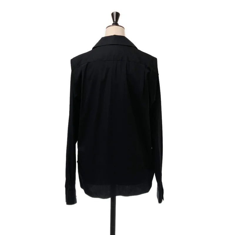 noir kei ninomiya / ノワールケイニノミヤ | 2023AW | アジャスター リボン装飾  丸襟 シャツ ブラウス | M | レディース