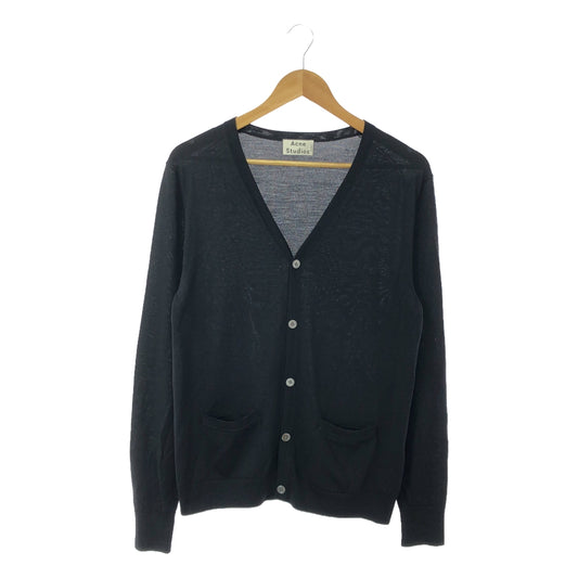 Acne Studios | CLISSOLD C Wool High Gauge V-Neck Knit Cardigan | M | Black | Men's