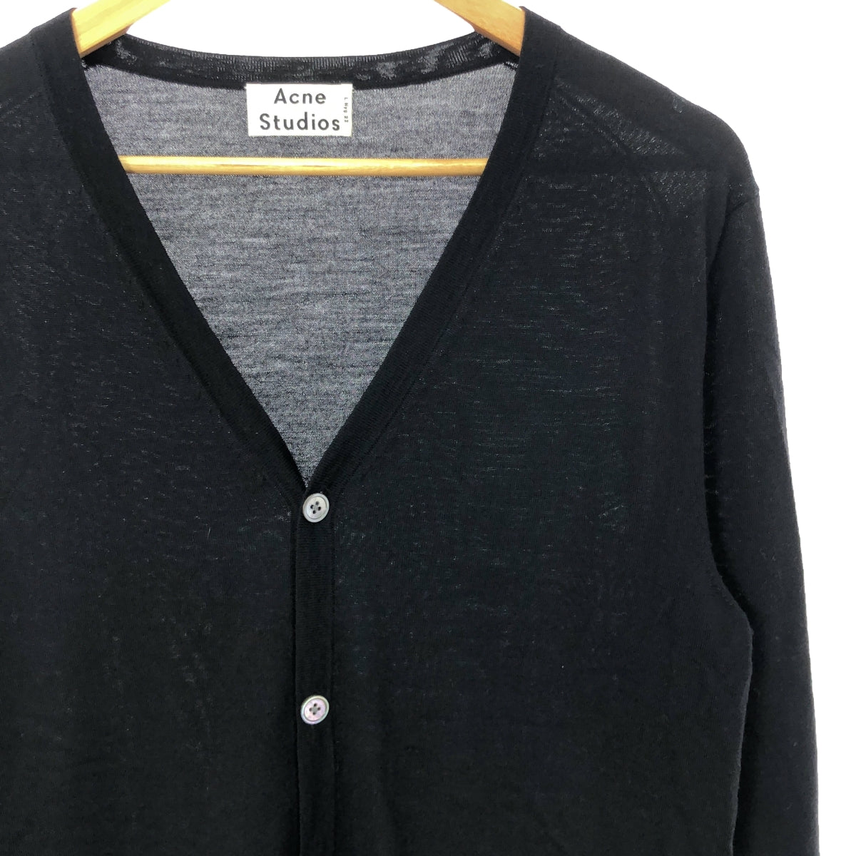 Acne Studios | CLISSOLD C Wool High Gauge V-Neck Knit Cardigan | M | Black | Men's