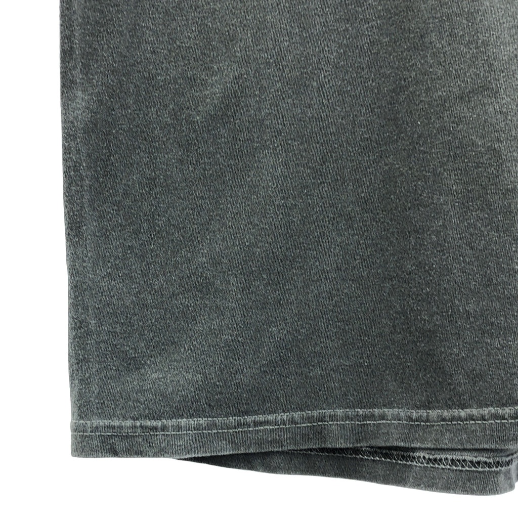 TODAY edition / トゥデイエディション | ヴィンテージ加工 両面プリント ロゴ Tシャツ カットソー | M | チャコールブラック系 | メンズ