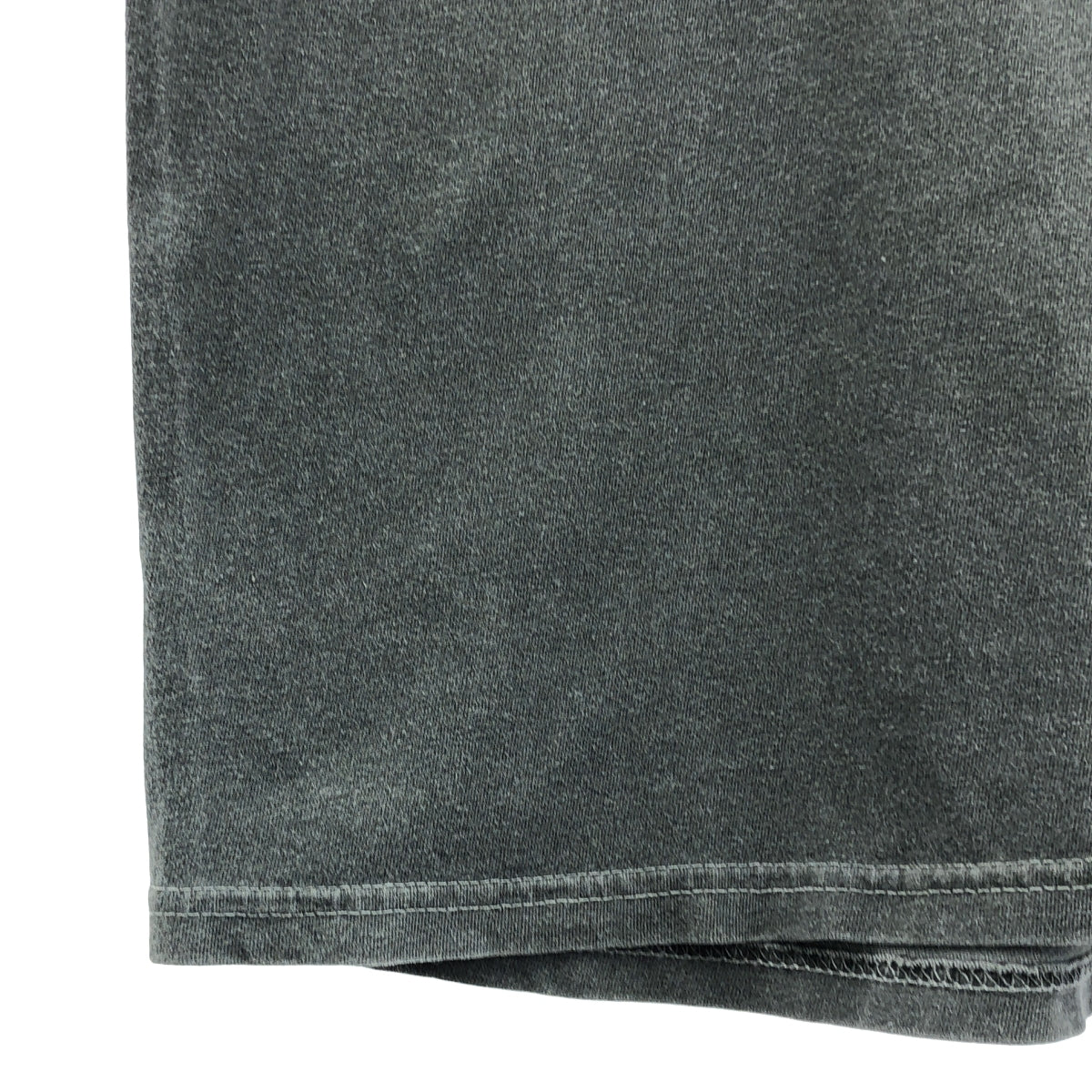 TODAY edition / トゥデイエディション | ヴィンテージ加工 両面プリント ロゴ Tシャツ カットソー | M | チャコールブラック系 | メンズ