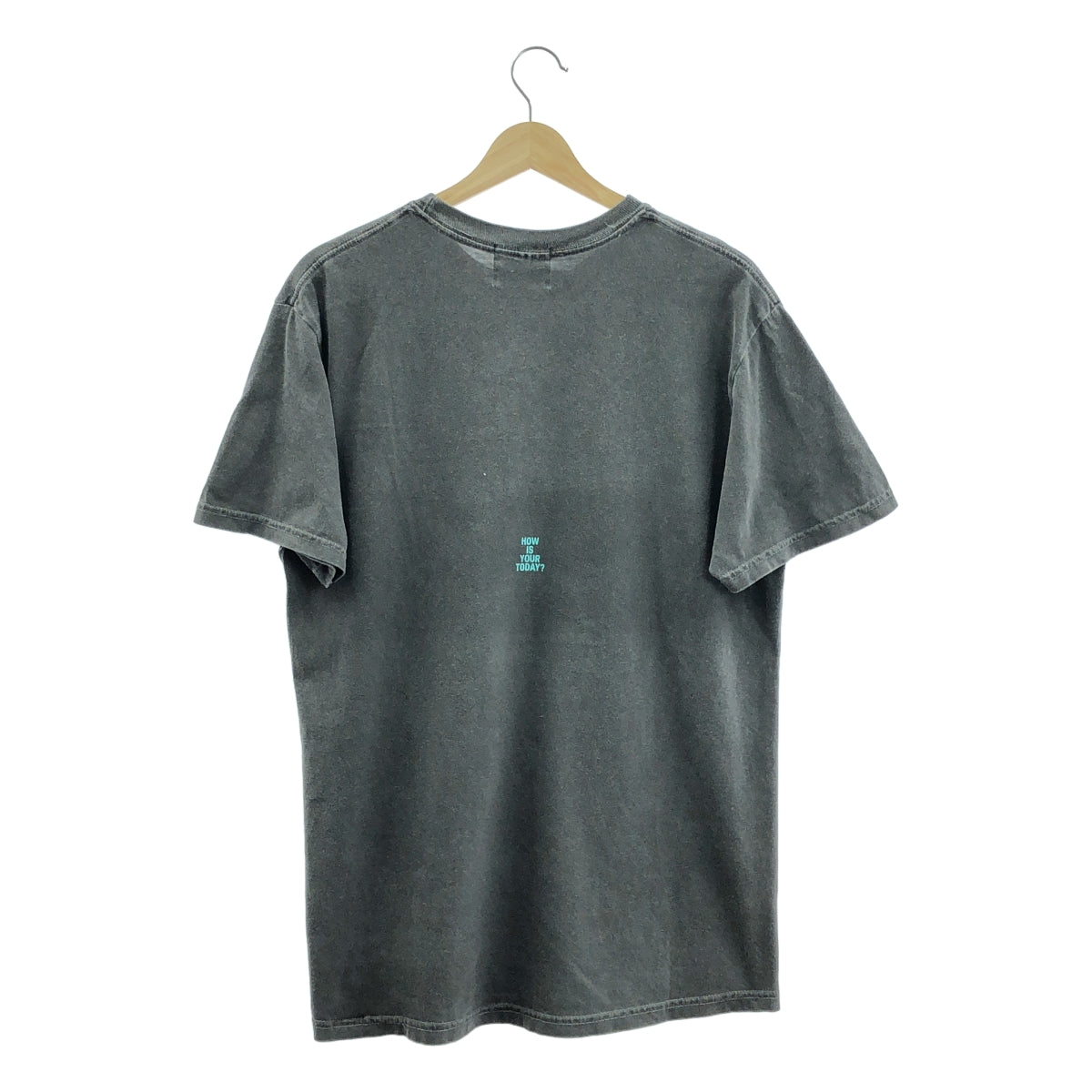 TODAY edition / トゥデイエディション | ヴィンテージ加工 両面プリント ロゴ Tシャツ カットソー | M | チャコールブラック系 | メンズ