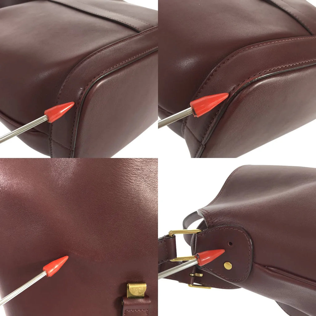 【美品】  CELINE / セリーヌ | 6 bucket / シス バケット レザー ショルダーバッグ | ボルドー | レディース
