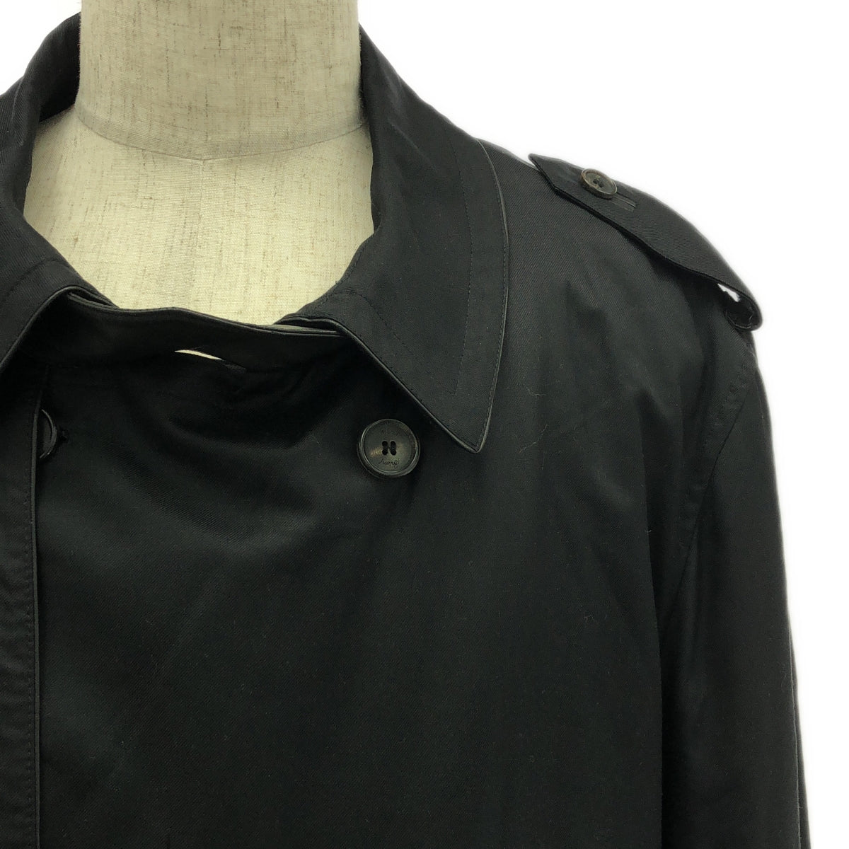 Brioni / ブリオーニ | ウール カシミア ストライプ裏地 トレンチコート | 56 | ブラック | メンズ