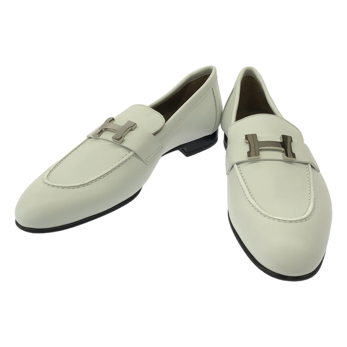 HERMES / エルメス | Hロゴ金具 ローファー レザーシューズ 革靴 | 37 1/2 | レディース