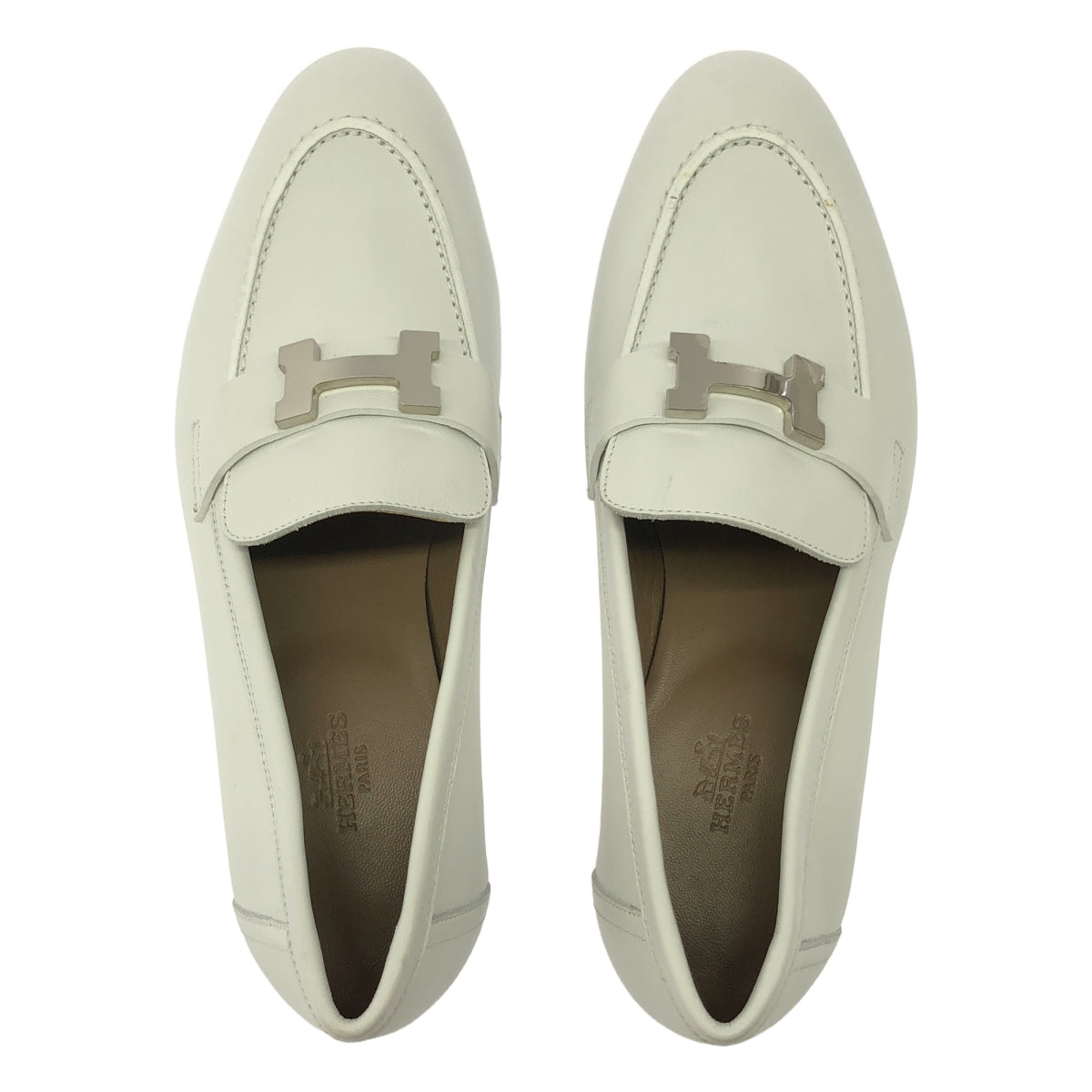 HERMES / エルメス | Hロゴ金具 ローファー レザーシューズ 革靴 | 37 1/2 | レディース
