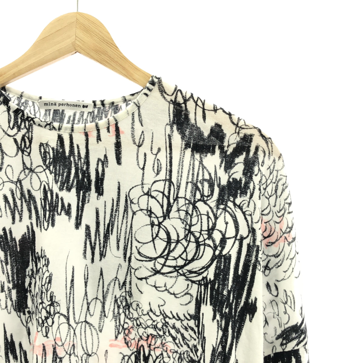 mina perhonen / ミナペルホネン | 2024-25 a/w | cache-cache プリント クルーネック カットソー | M | レディース