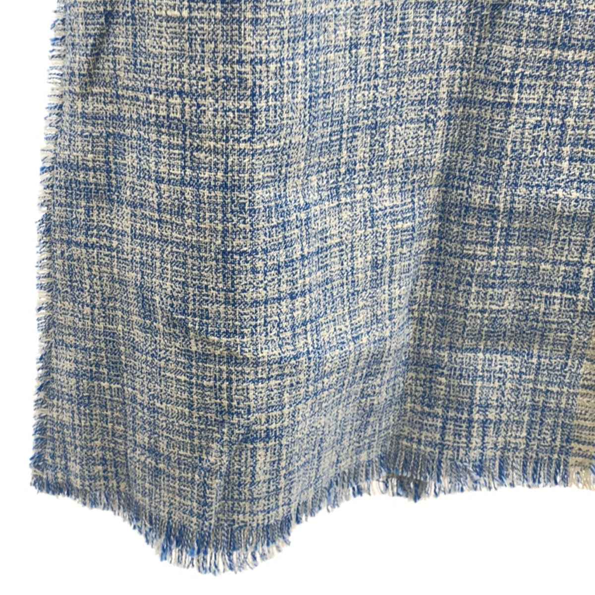 【新品】  ebure / エブール | 2024SS | セットアップ カラーツィード ノーカラークロップドジャケット / ラップライクマキシスカート | 36 | ブルー | レディース